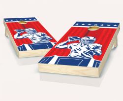 "Red White and Blue American Football" Cornhole Set